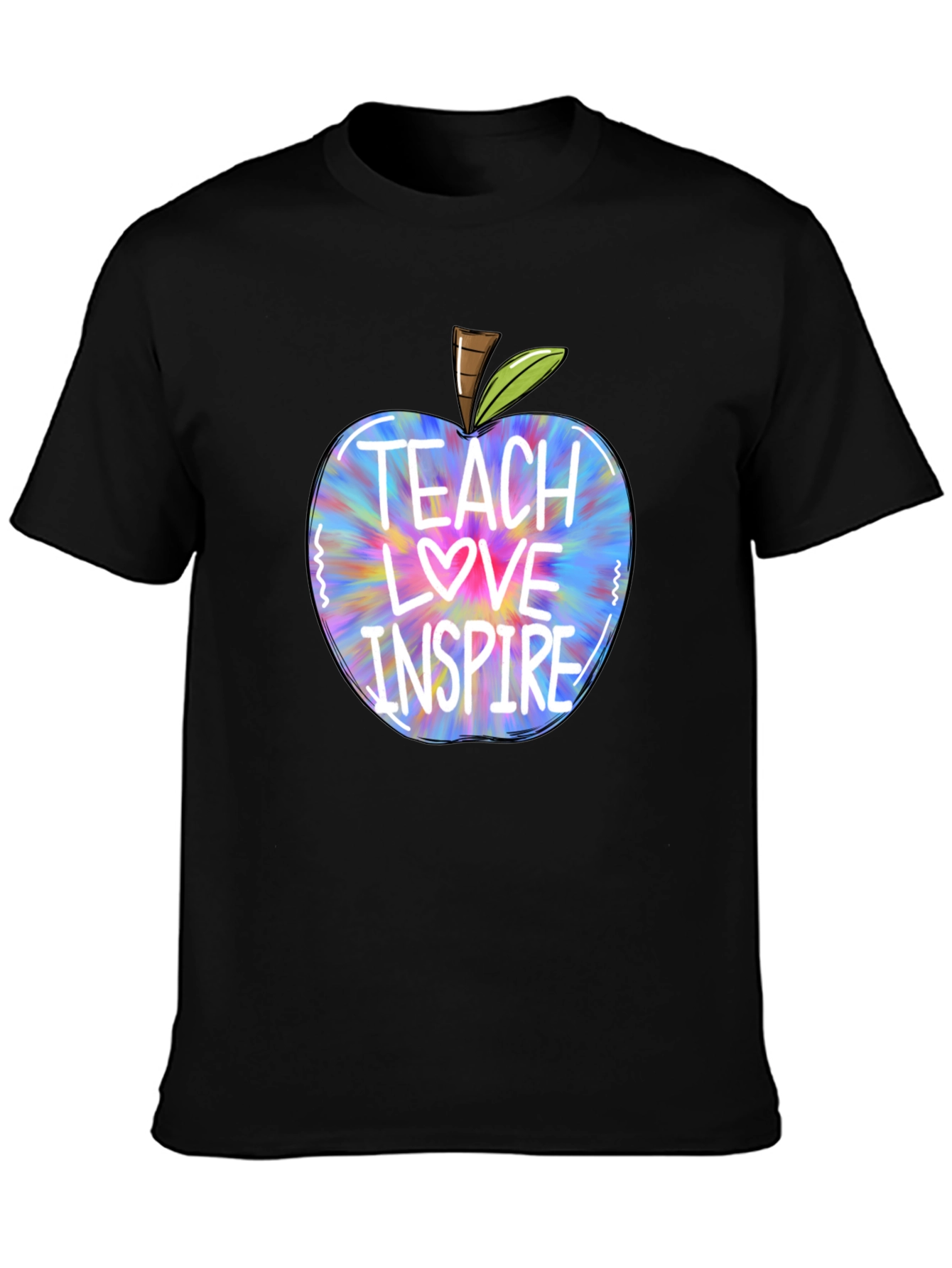 Black Teacher Apple T-Shirt - Teach Love Inspire view 3