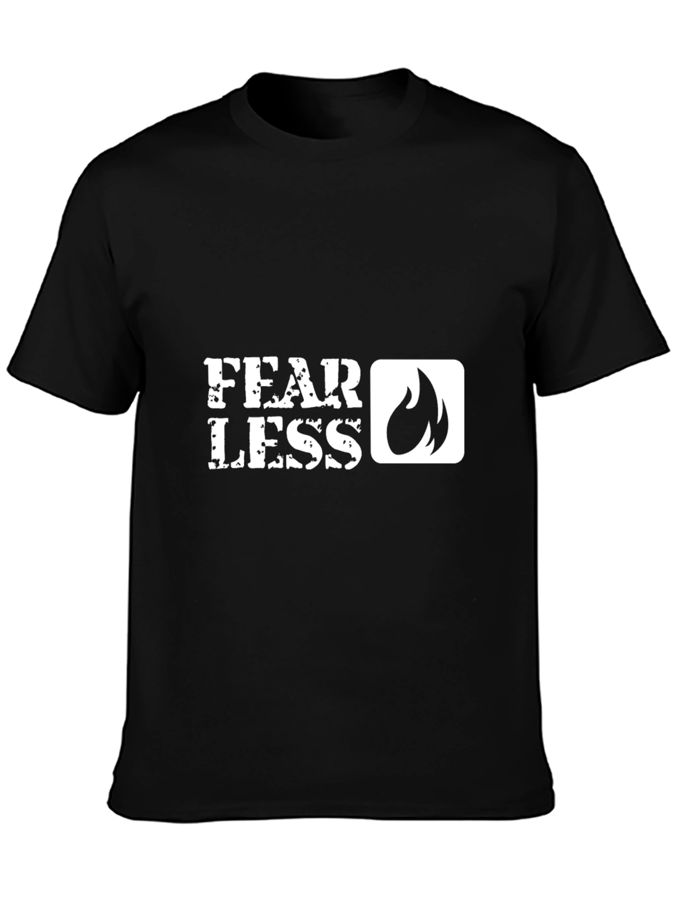 Black Fearless Graphic Tee - Bold Statement T-Shirt view 3