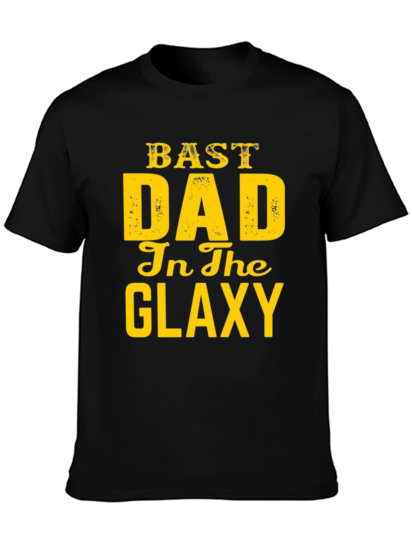 Black Best Dad in the Galaxy Graphic T-Shirt view 3