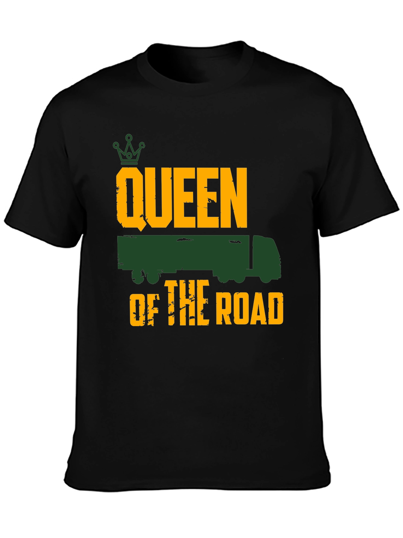 Black Queen of the Road Trucker Tee - Black view 3