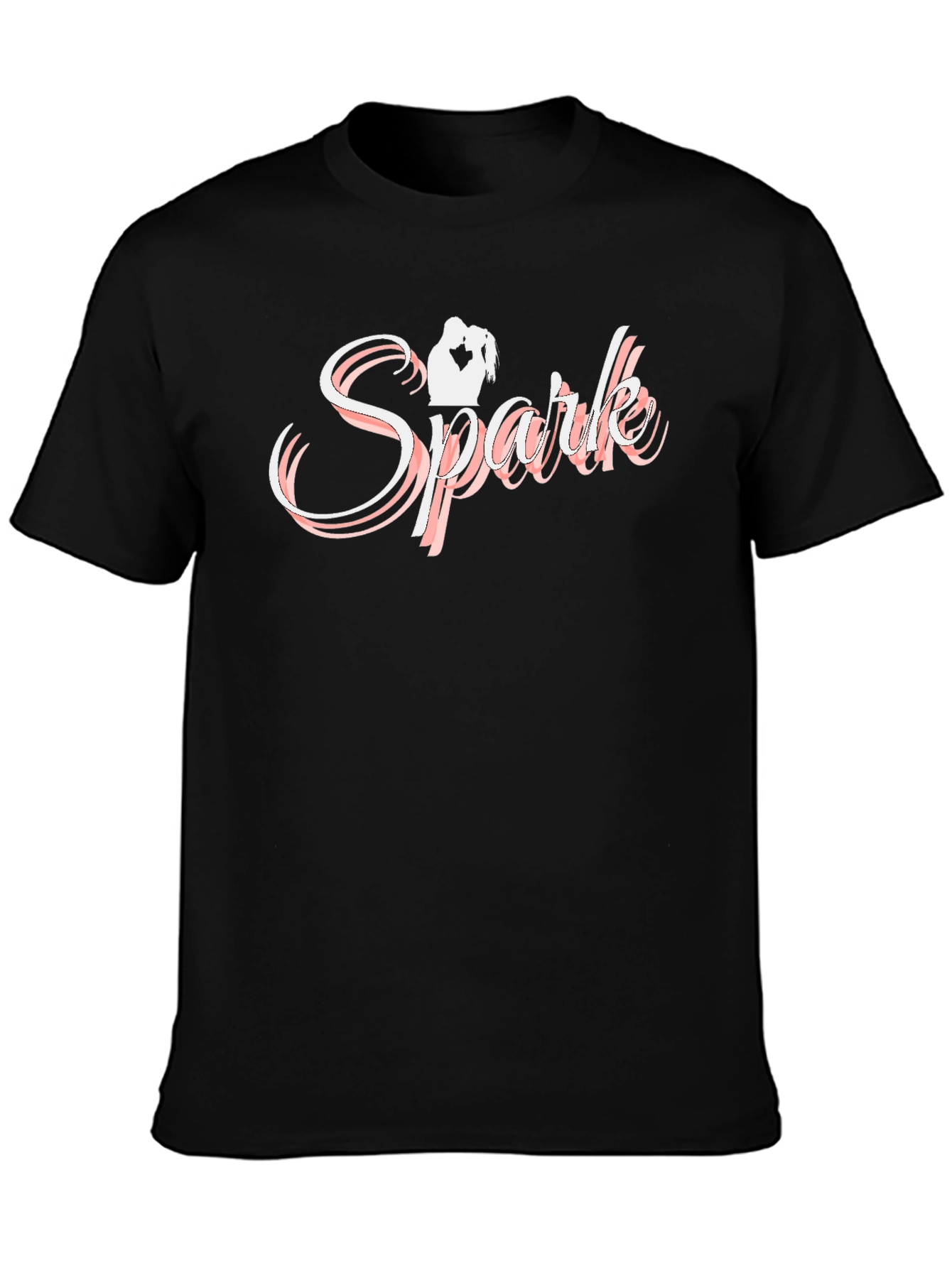 Black Spark Romance T-Shirt - Black Crew Neck Tee view 3