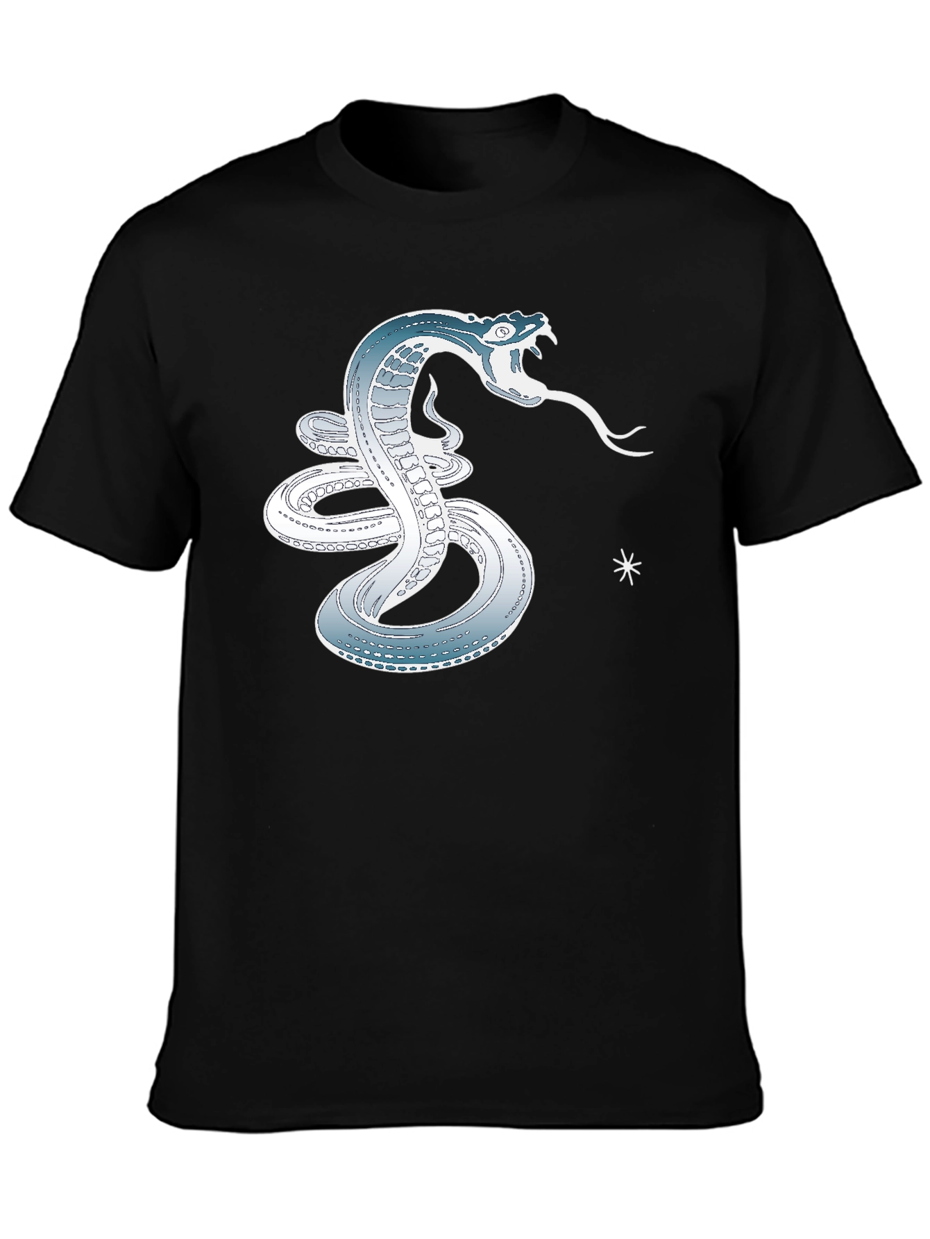 Black Serpent Strike Tee - Cool Snake Graphic T-Shirt view 3