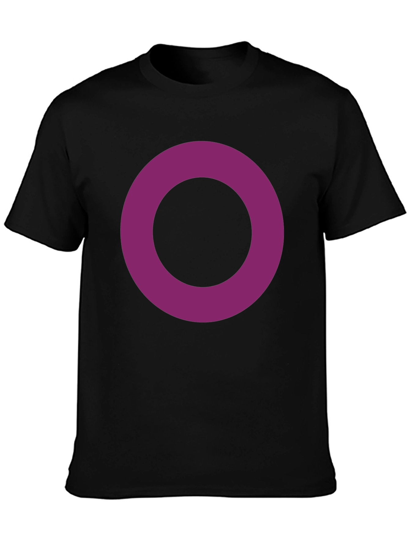 Black Minimalist Purple Ring Graphic Black T-Shirt view 3