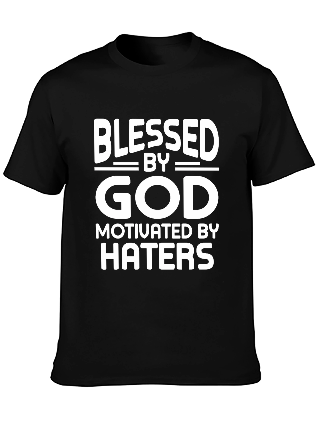 Black Blessed By God Graphic Print T-Shirt view 3