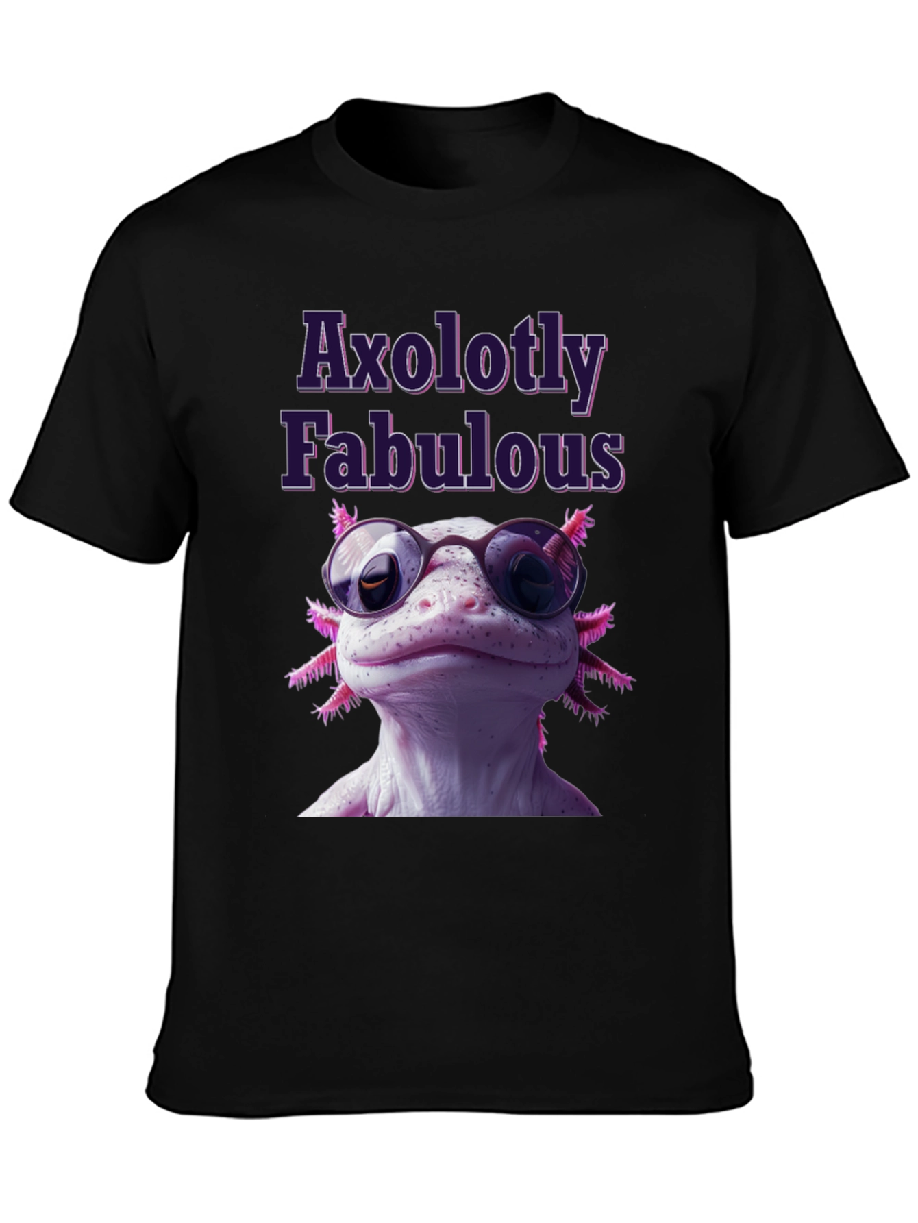 Black Axolotly Fabulous T-Shirt - Stylish Unisex Tee view 3