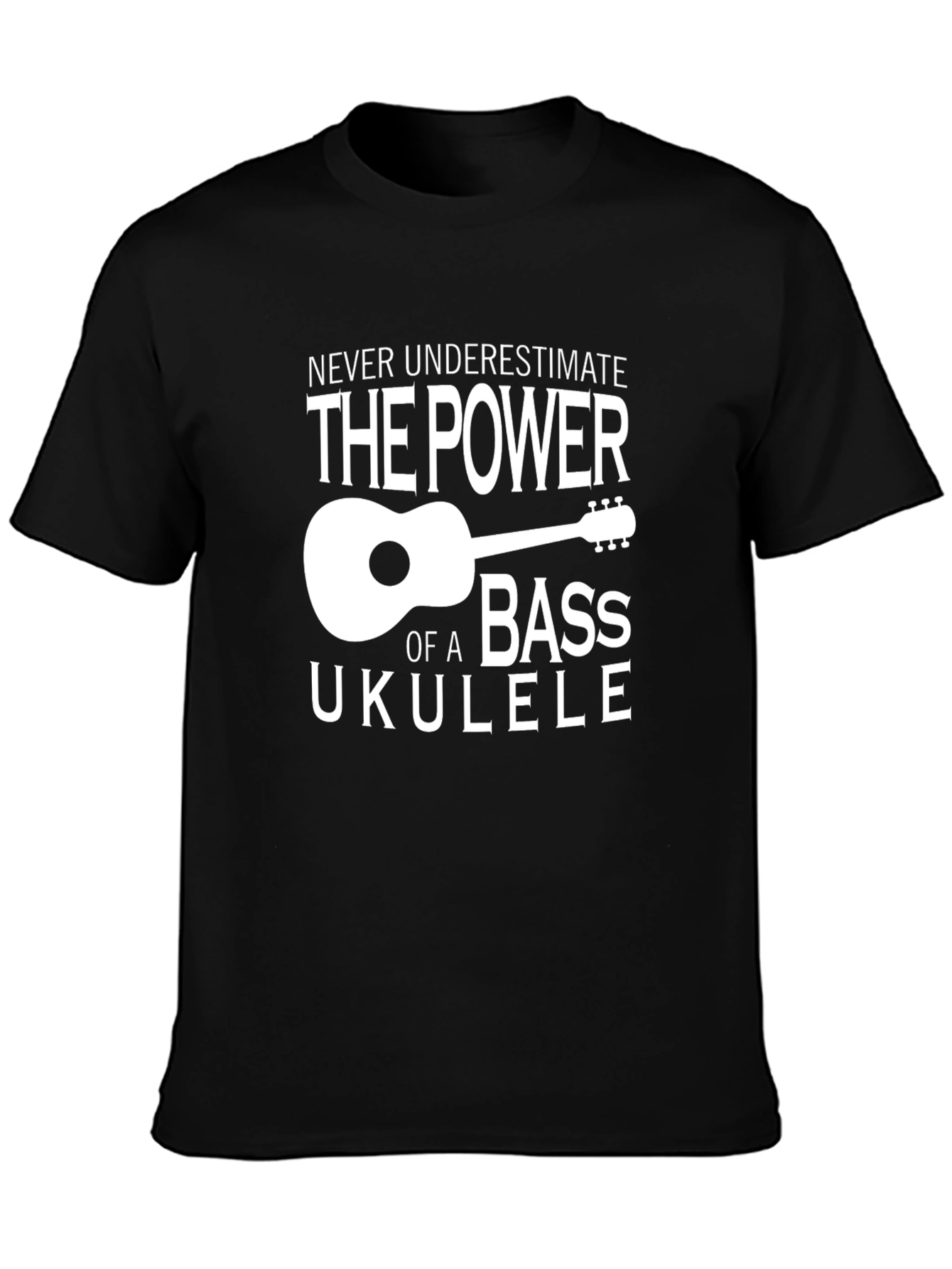 Black Bass Ukulele Power Graphic T-Shirt view 3
