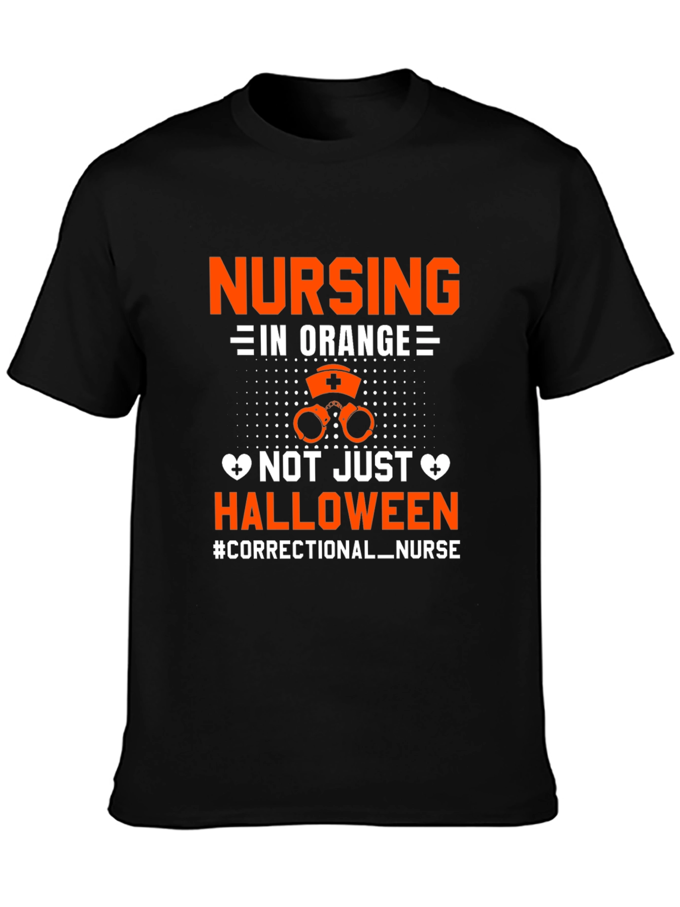 Black Correctional Nurse Halloween T-Shirt view 3