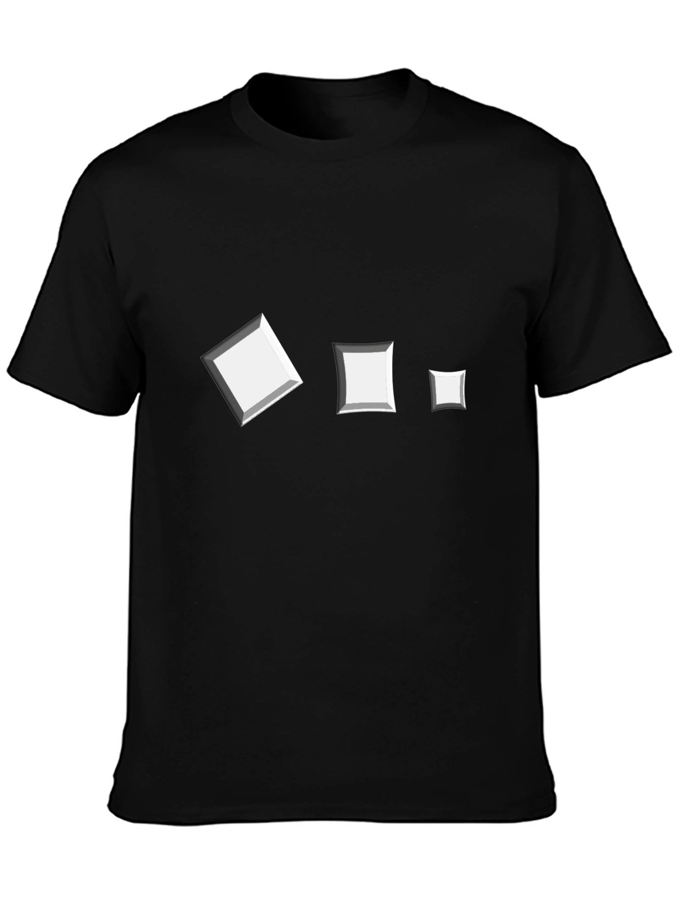 Black Modern Squares Tee - Unique Geometric Design view 3
