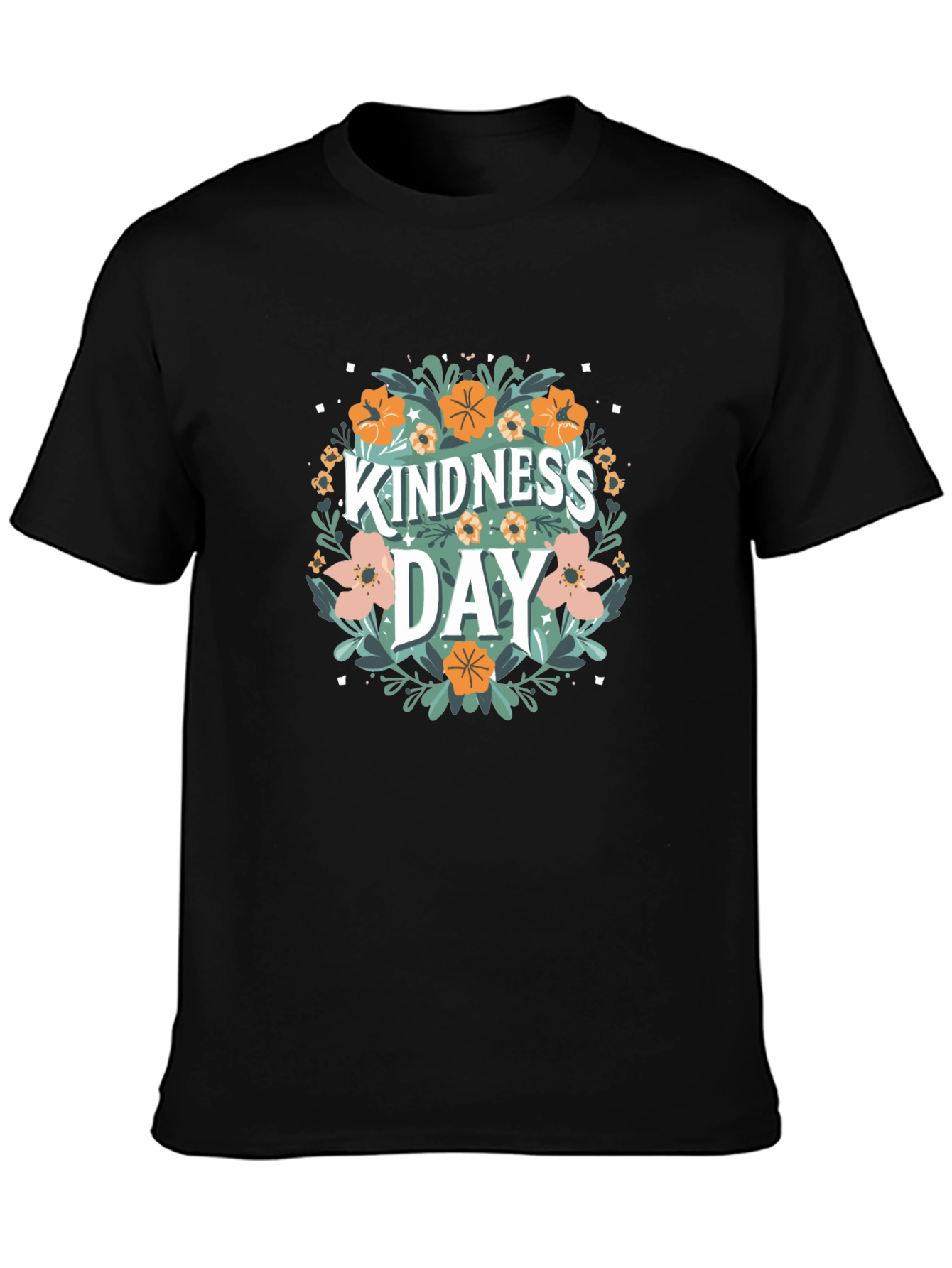 Black Kindness Day Floral T-Shirt view 3