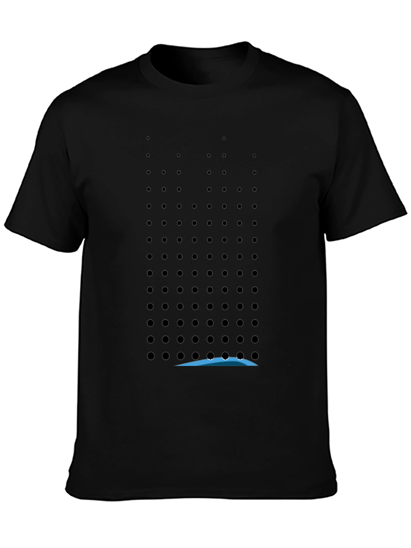 Black Modern Black T-Shirt with Geometric Dot Pattern view 3