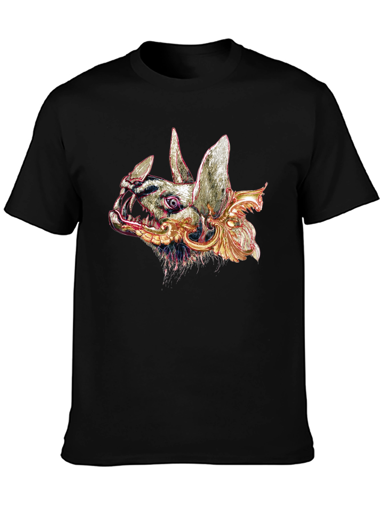 Black Graphic Bat T-Shirt - Black view 3