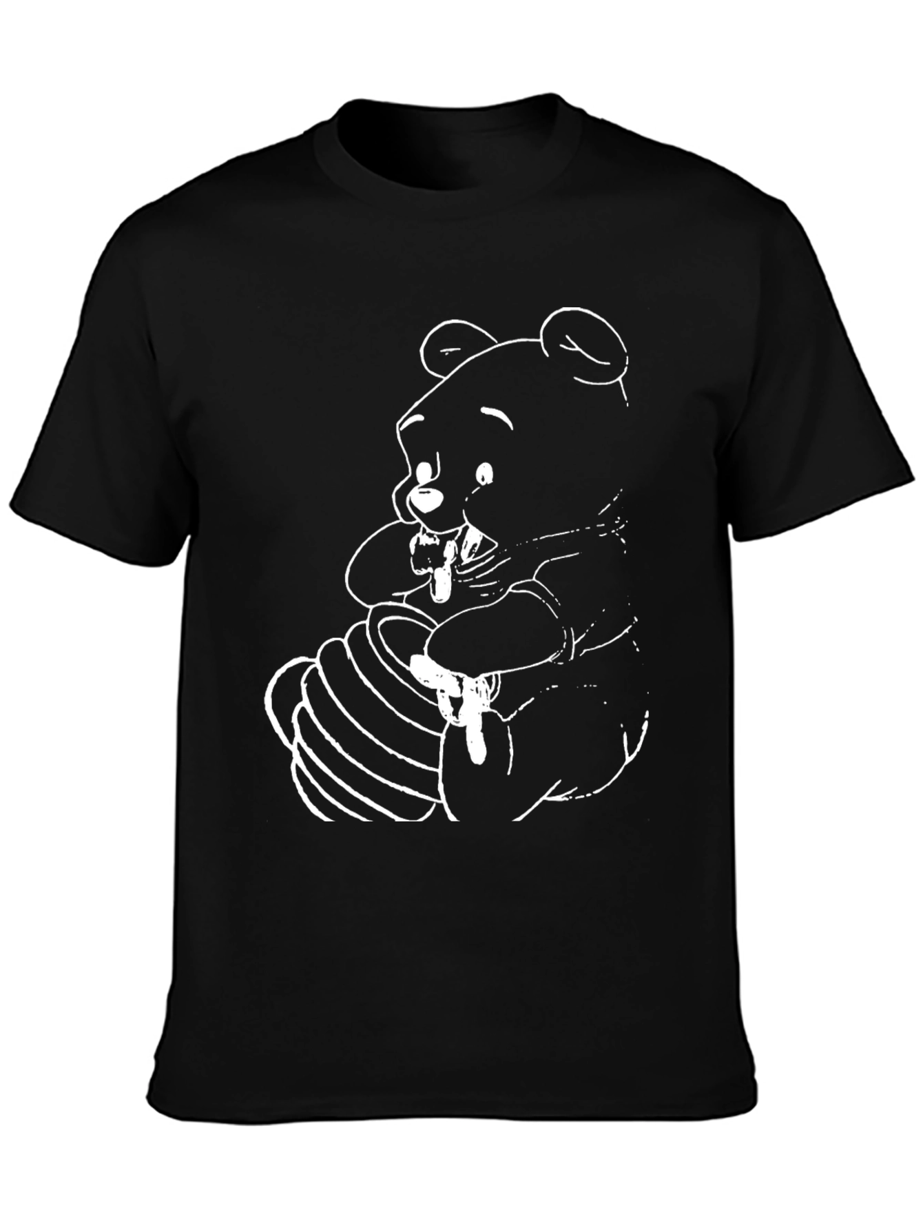 Black Men's Black Graphic Tee - Winnie the Pooh view 3