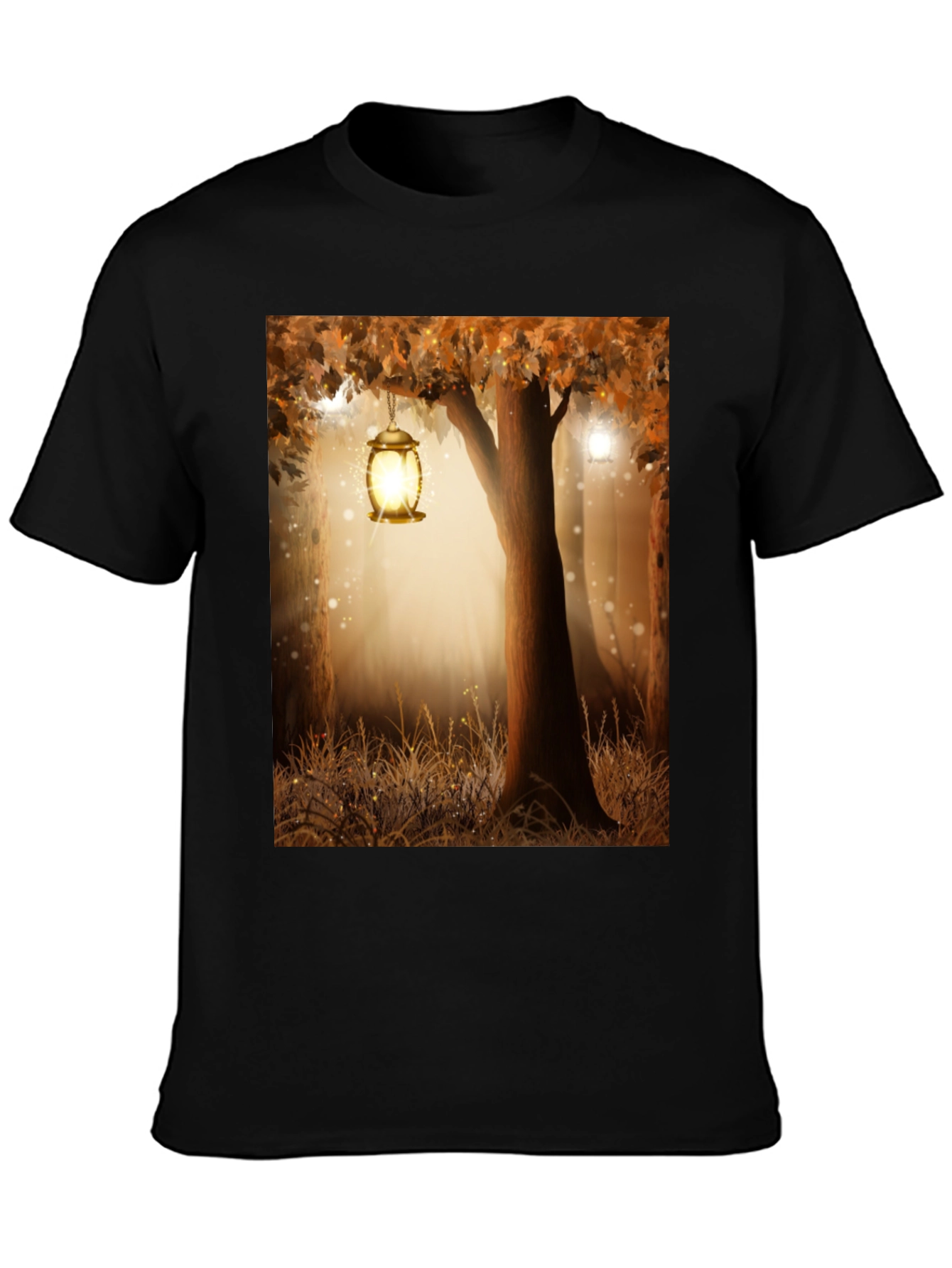 Black Enchanted Forest Lantern Black Tee view 3