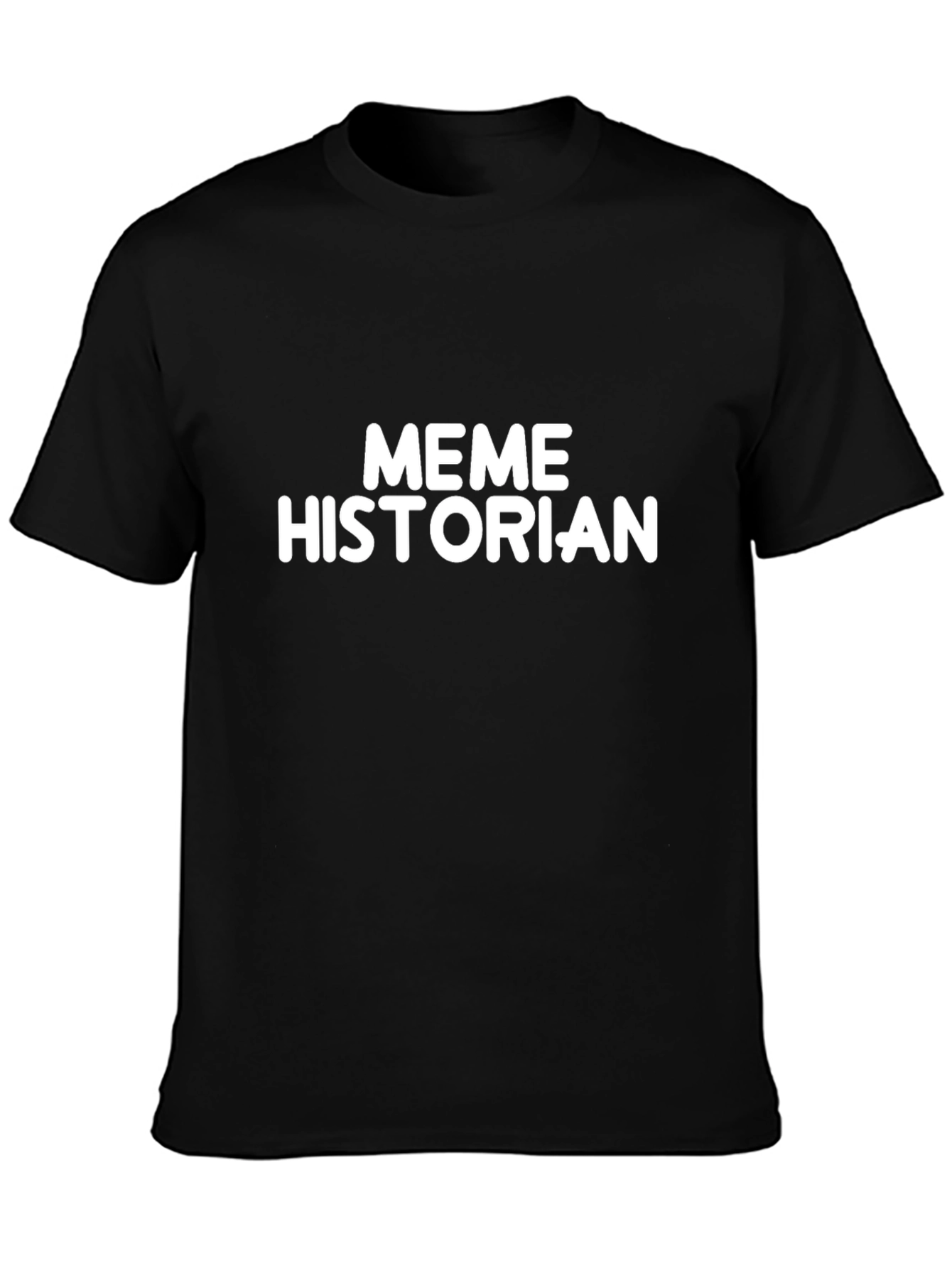Black Meme Historian Graphic Tee - Black Casual T-Shirt view 3