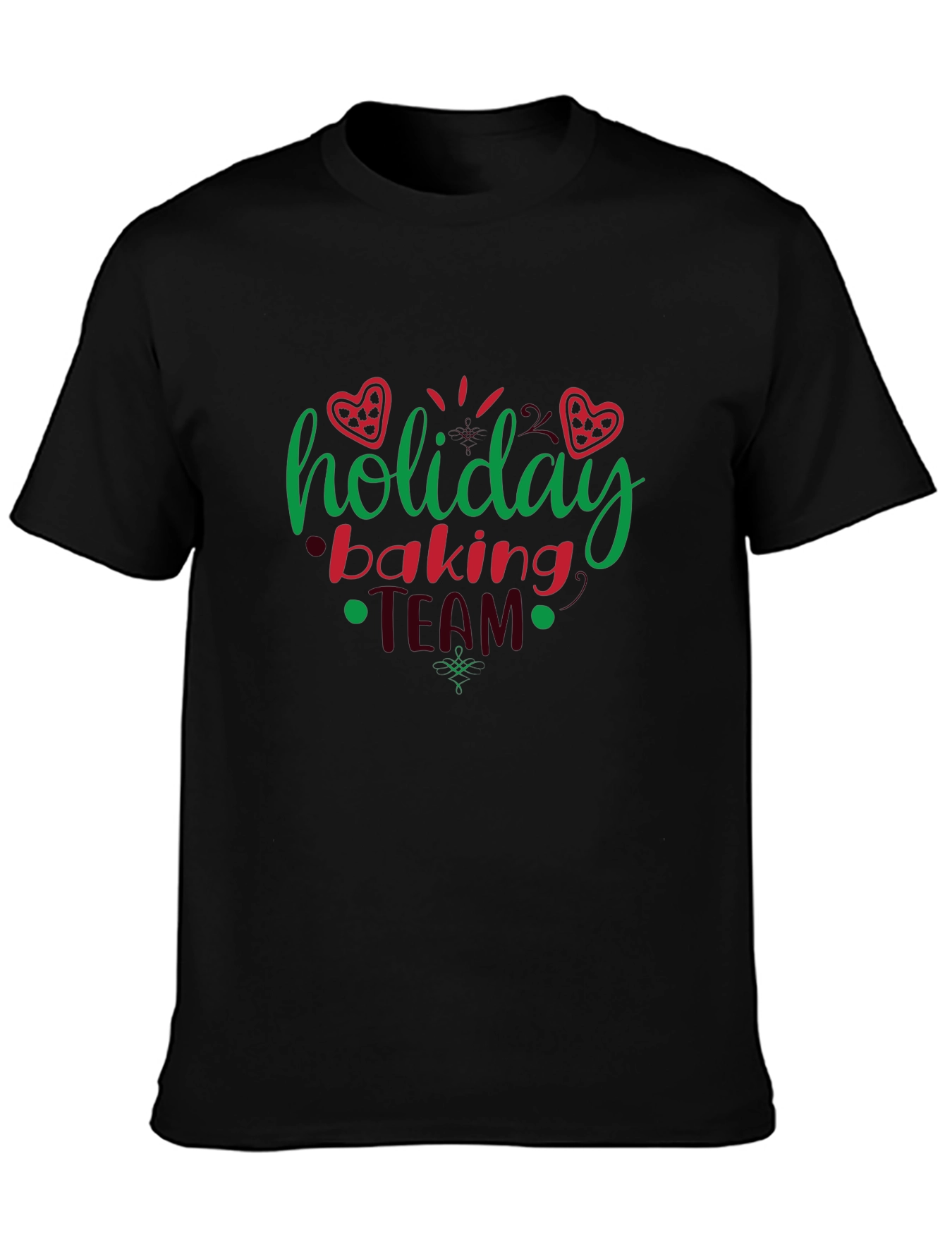 Black Holiday Baking Team Graphic T-Shirt view 3