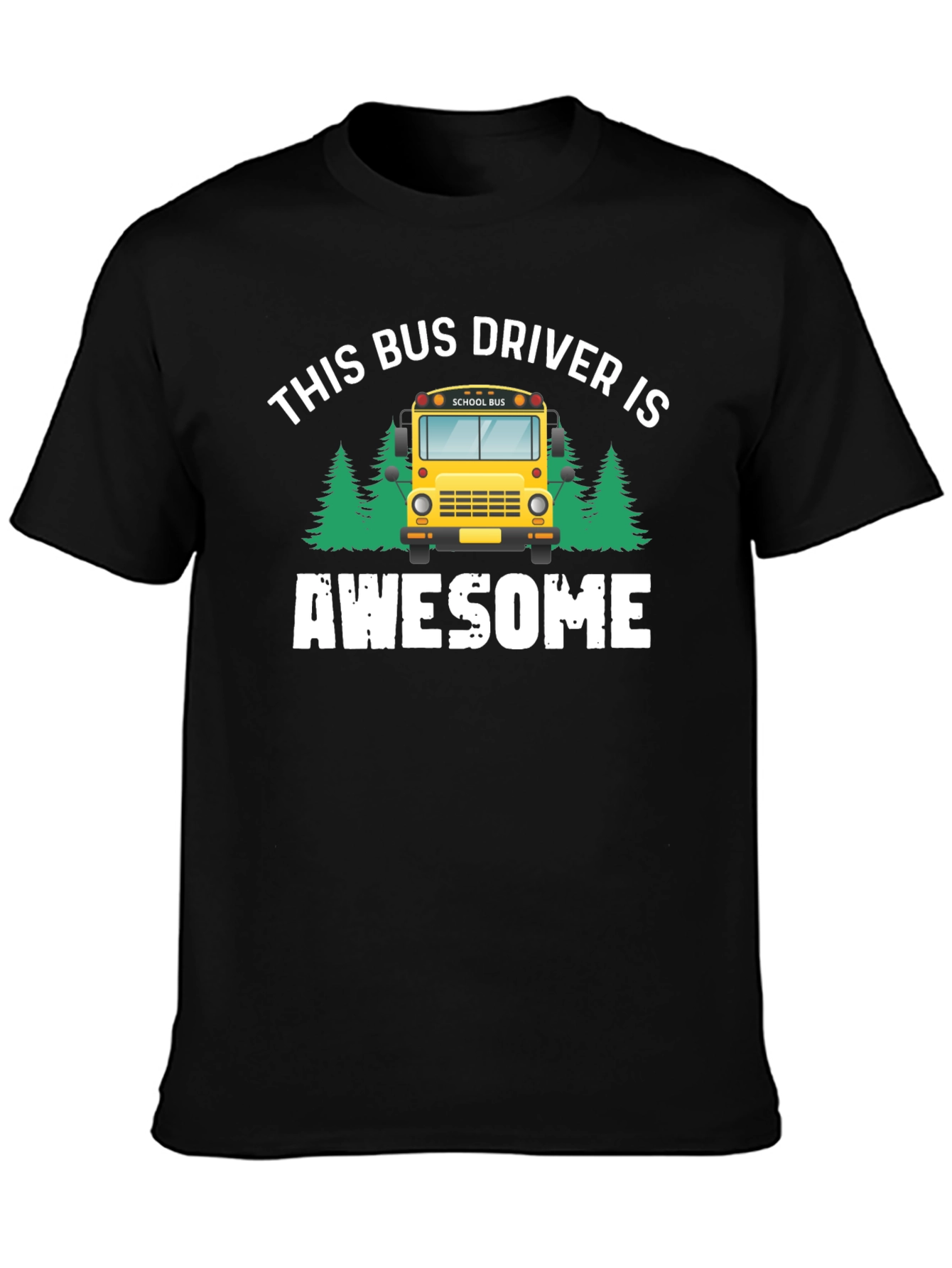 Black Awesome Bus Driver Graphic T-Shirt view 3