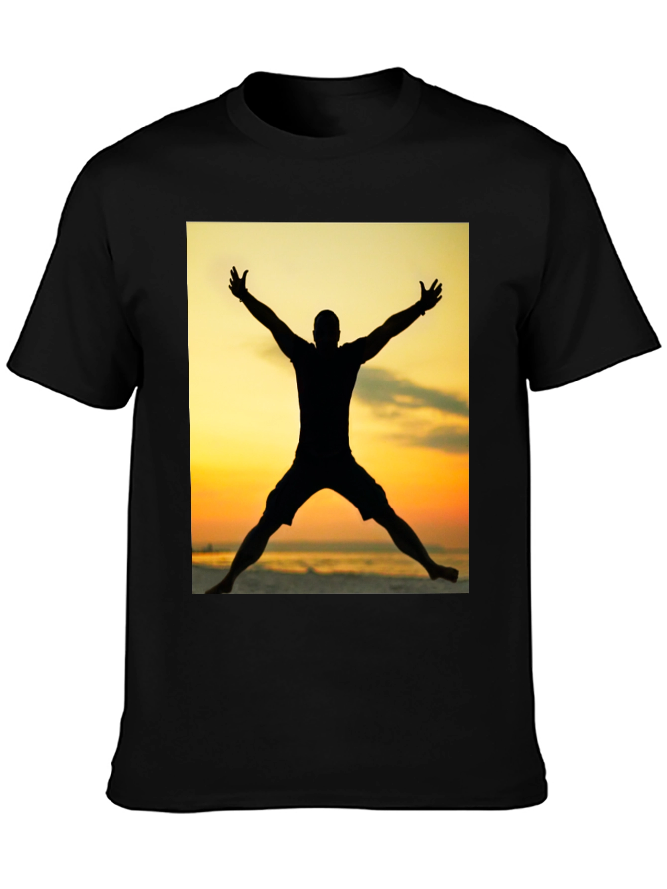 Black Silhouette Sunset Graphic Tee - Black view 3
