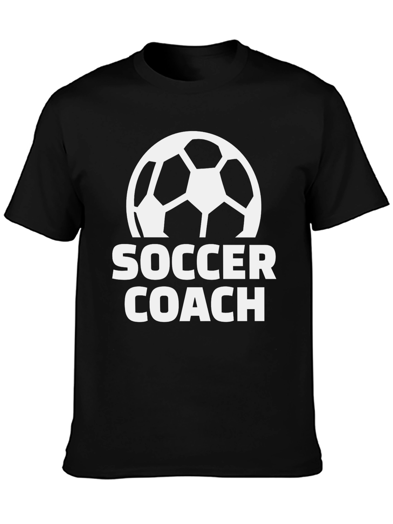 Black Soccer Coach Black T-Shirt view 3