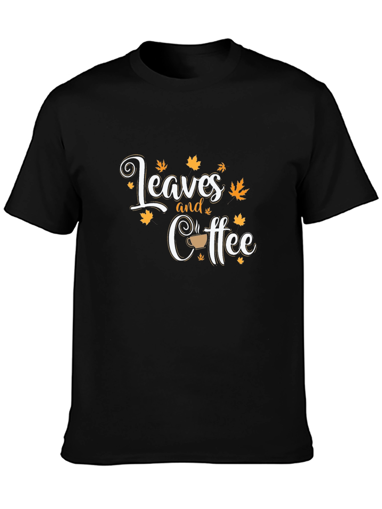 Black Leaves and Coffee T-Shirt - Autumn Vibes view 3