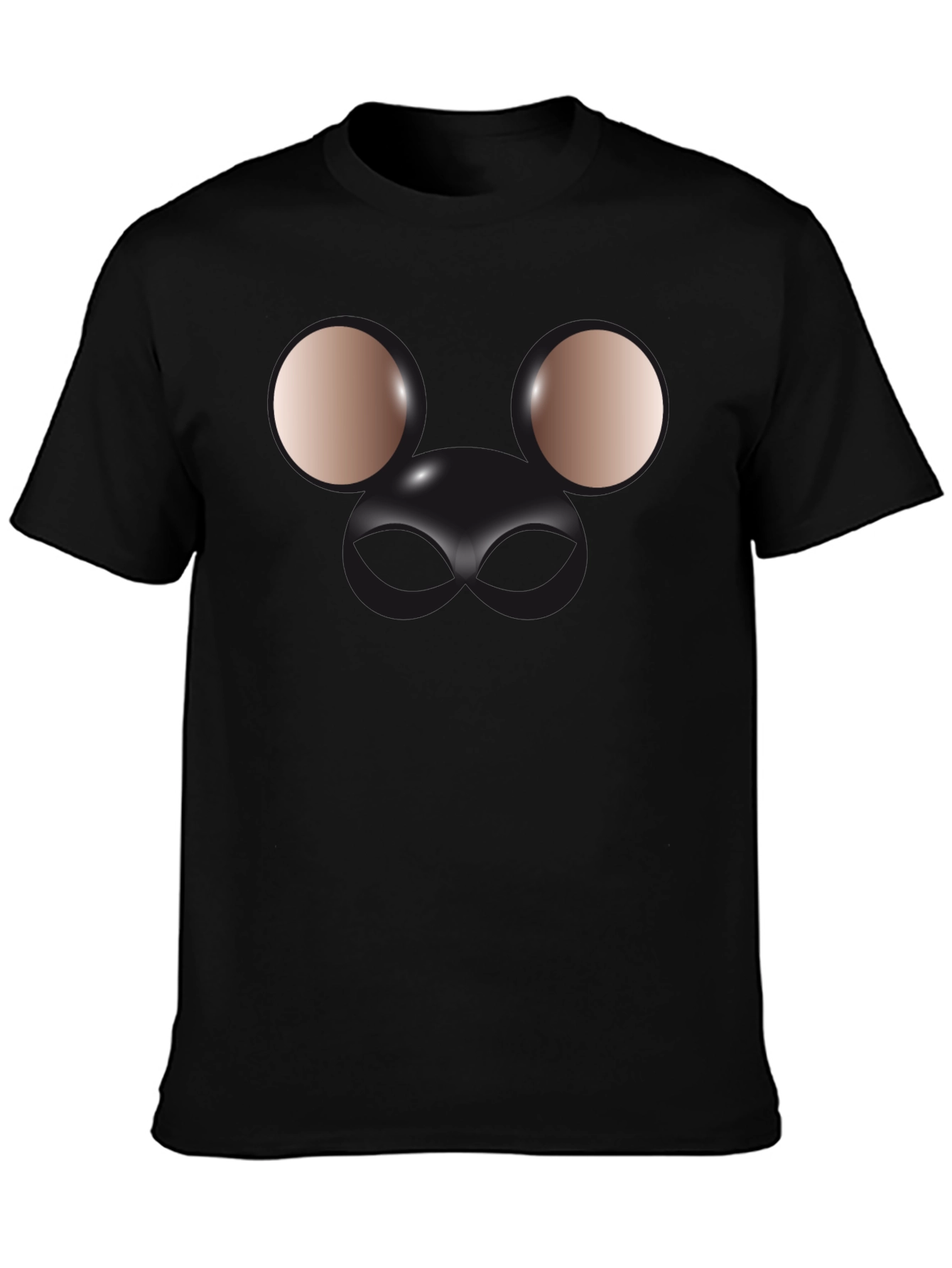 Black Funny Face T-Shirt - Unique Graphic Tee view 3