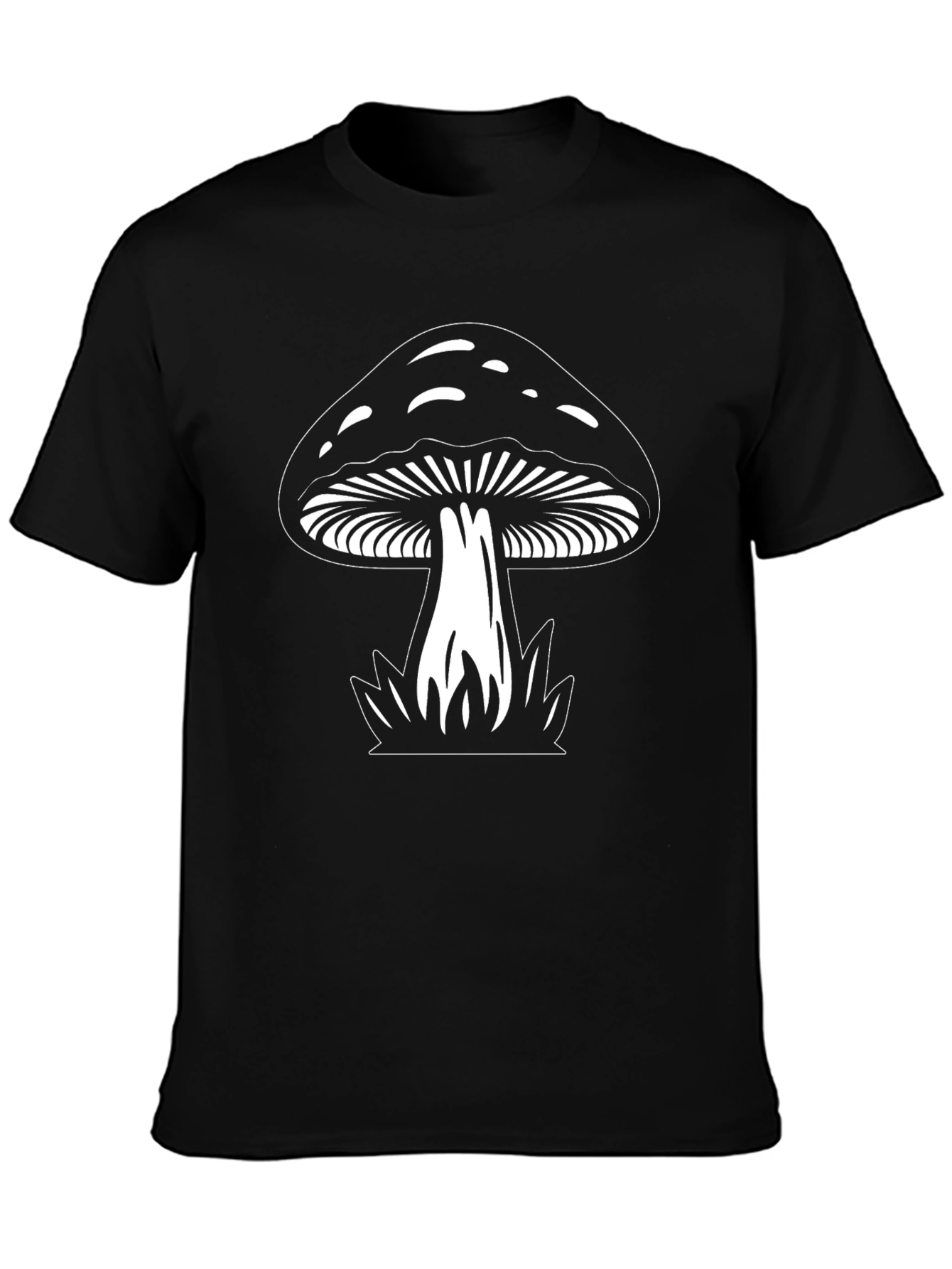 Black Mushroom Graphic T-Shirt - Black view 3