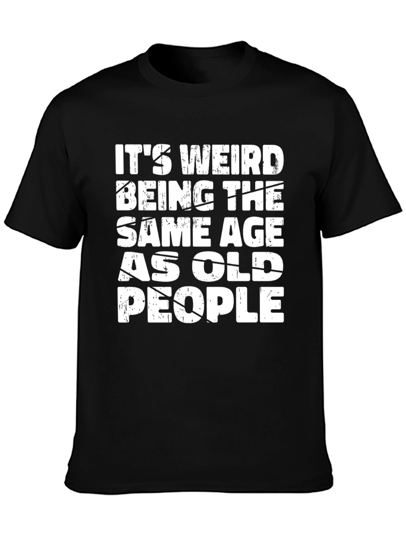 Black Funny "Old People" Graphic Tee view 3