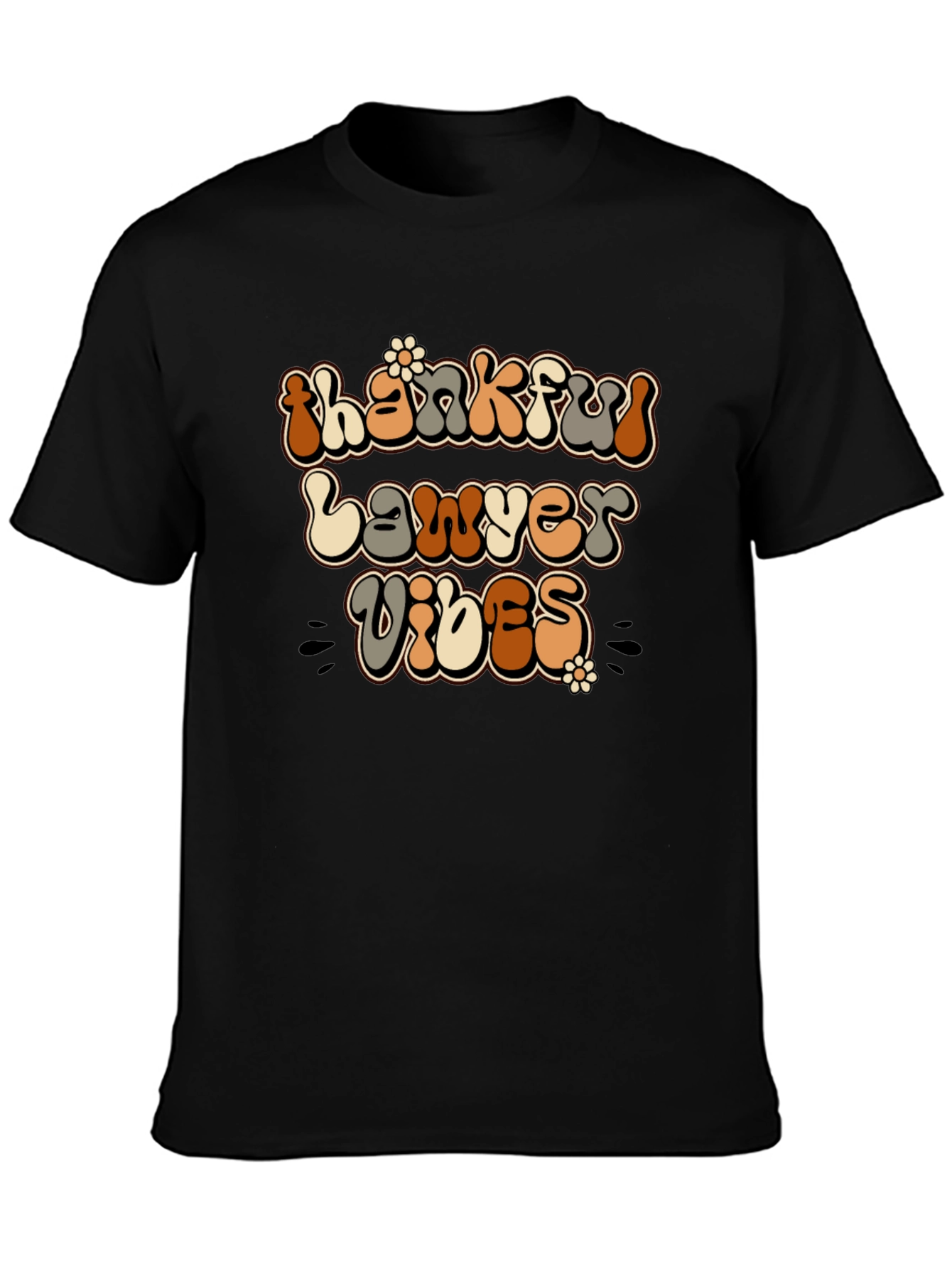 Black Thankful Lawyer Vibes Retro T-Shirt view 3