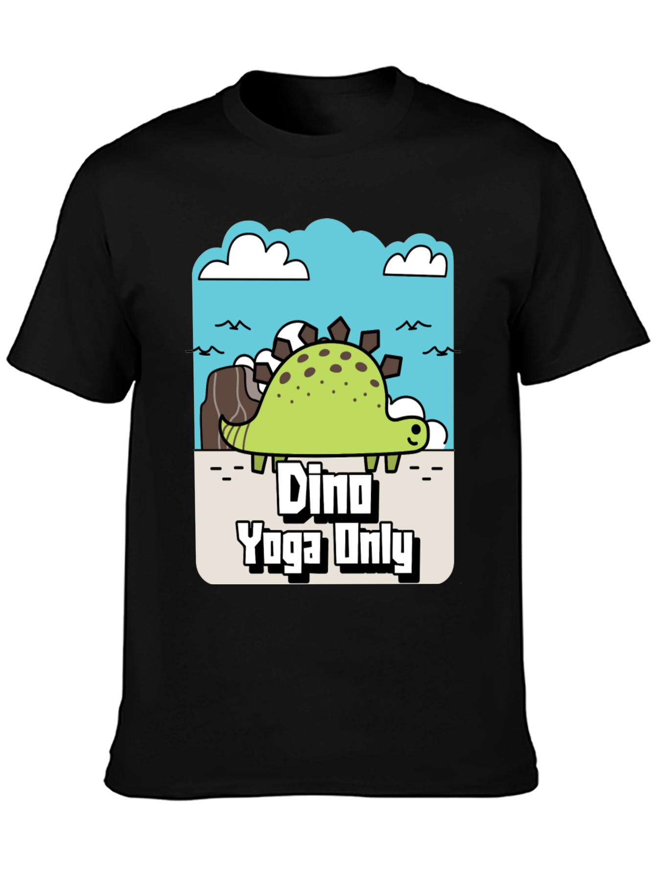 Black Dino Yoga Only Graphic Tee view 3
