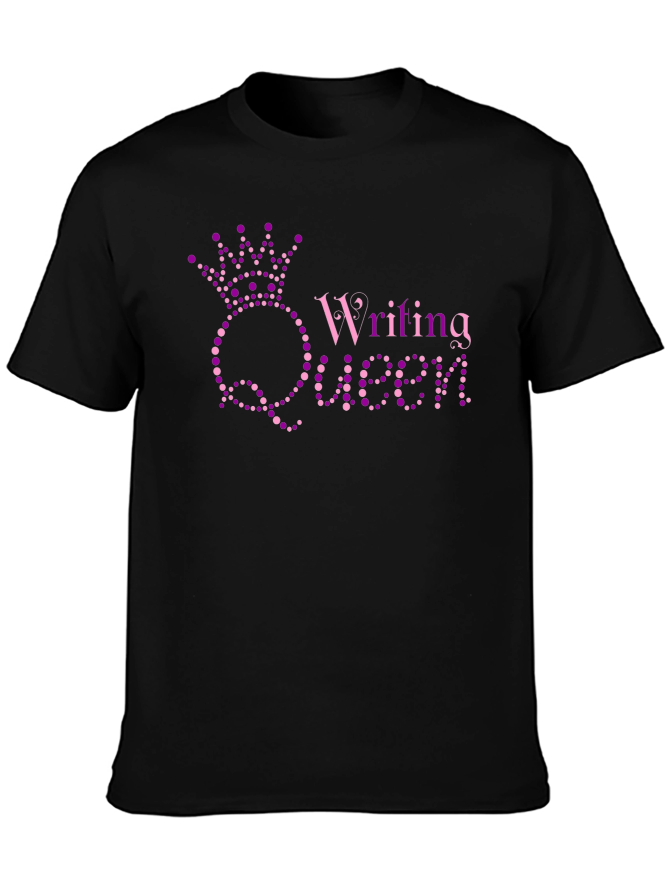Black Writing Queen Black T-Shirt view 3