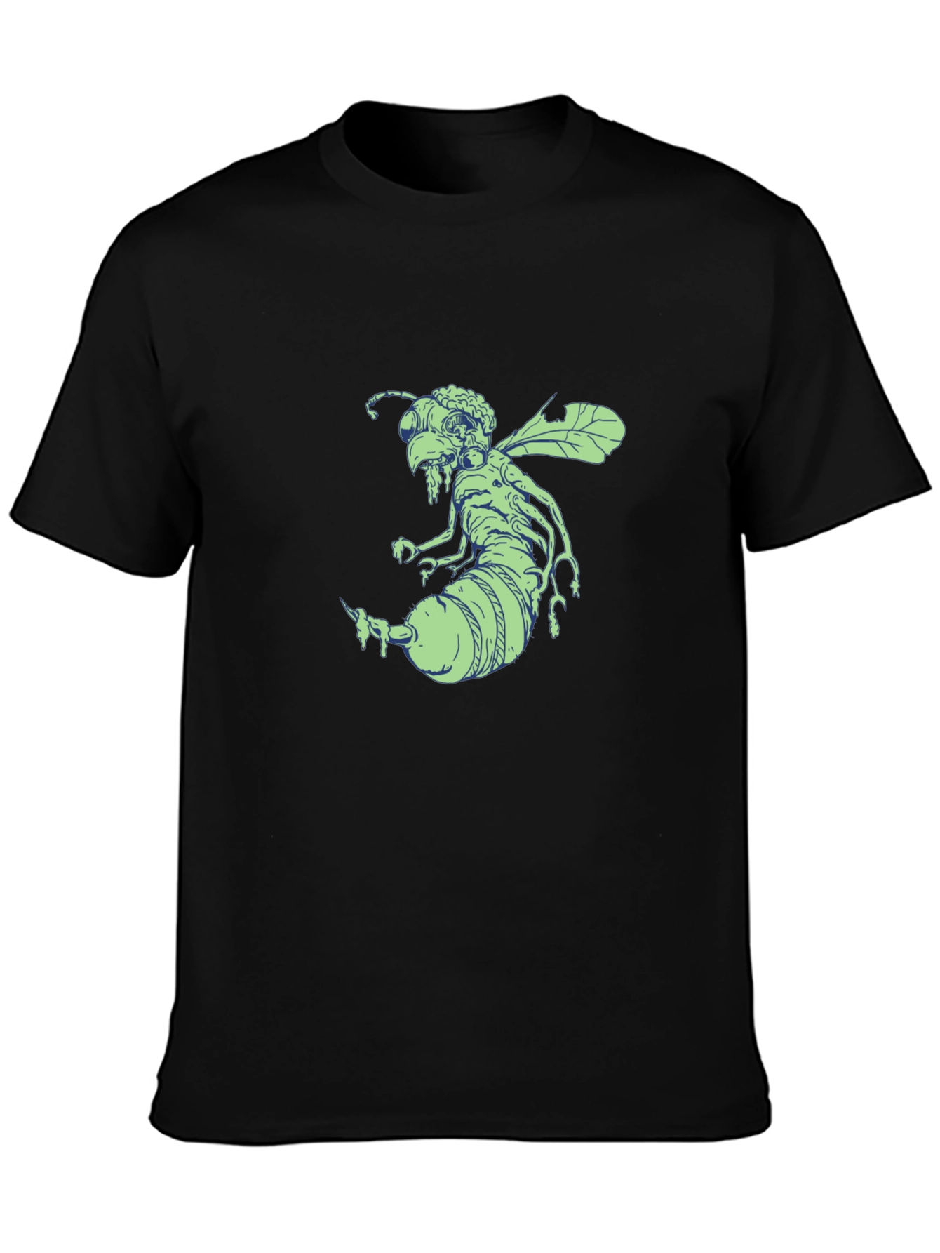 Black Horror Bee Graphic T-Shirt view 3