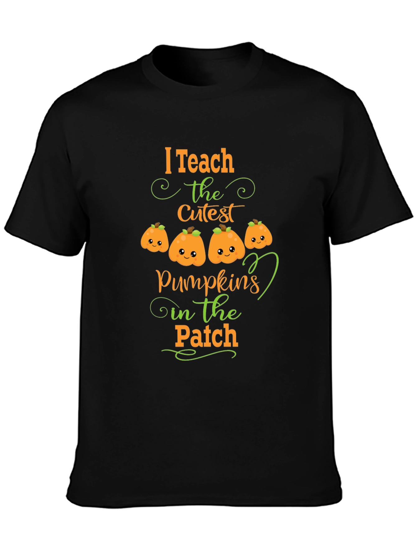 Black I Teach the Cutest Pumpkins T-Shirt view 3