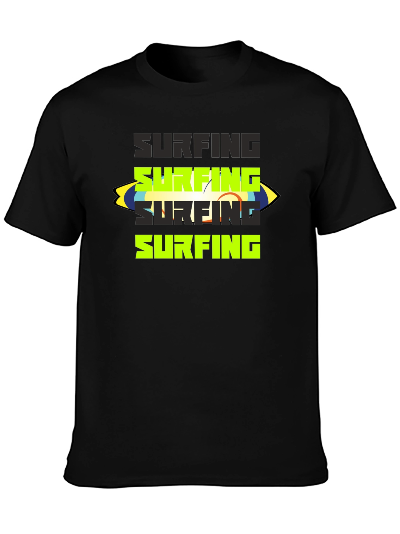 Black Surfing Graphic Tee - Black view 3