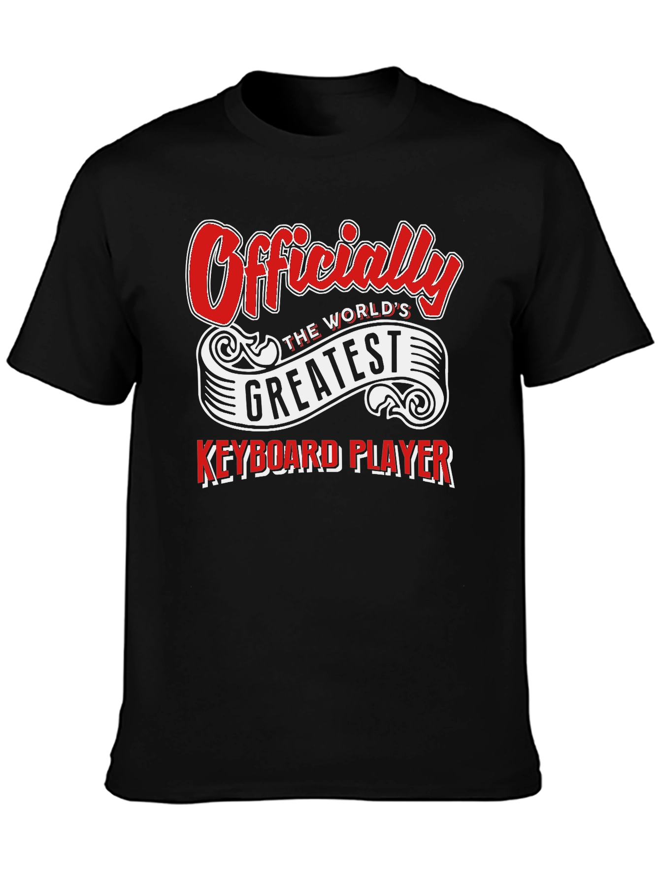 Black World's Greatest Keyboard Player T-Shirt view 3