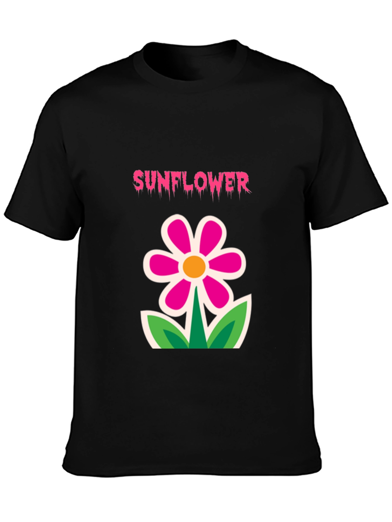 Black Sunflower Graphic Tee - Fun Floral Design view 3