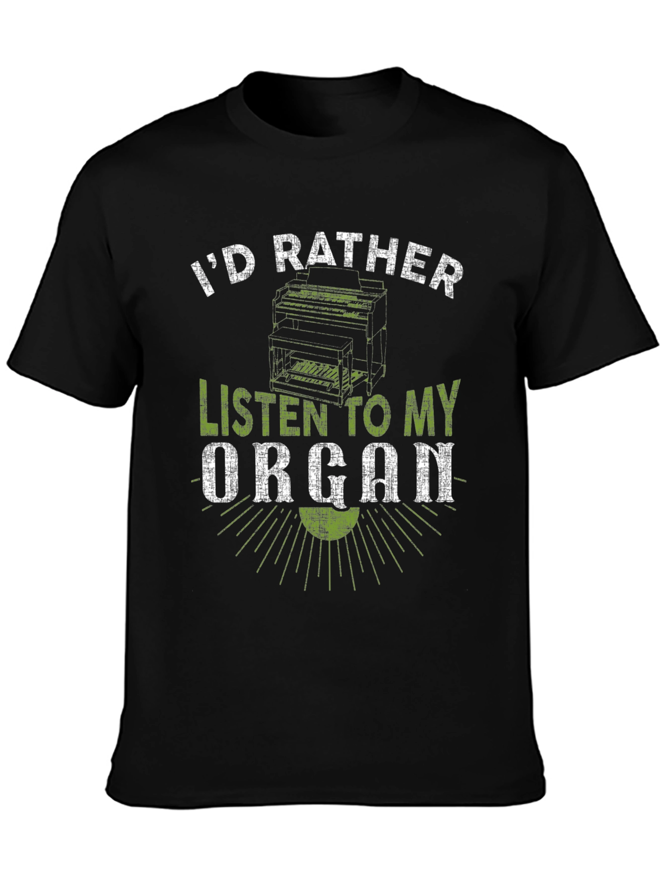 Black I'd Rather Listen to My Organ T-Shirt view 3