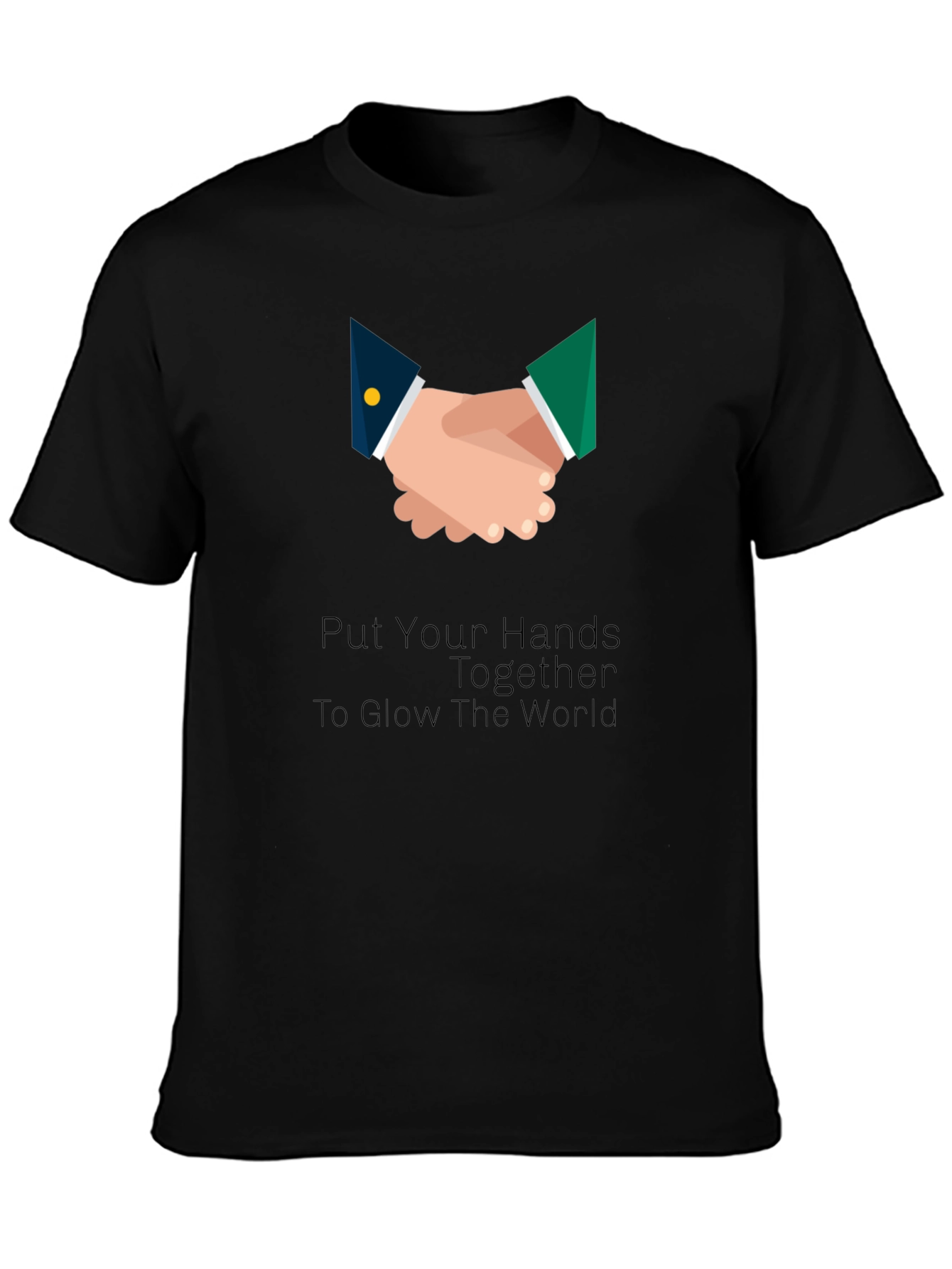 Black Hands Together Graphic Tee - Unisex Black T-Shirt view 3