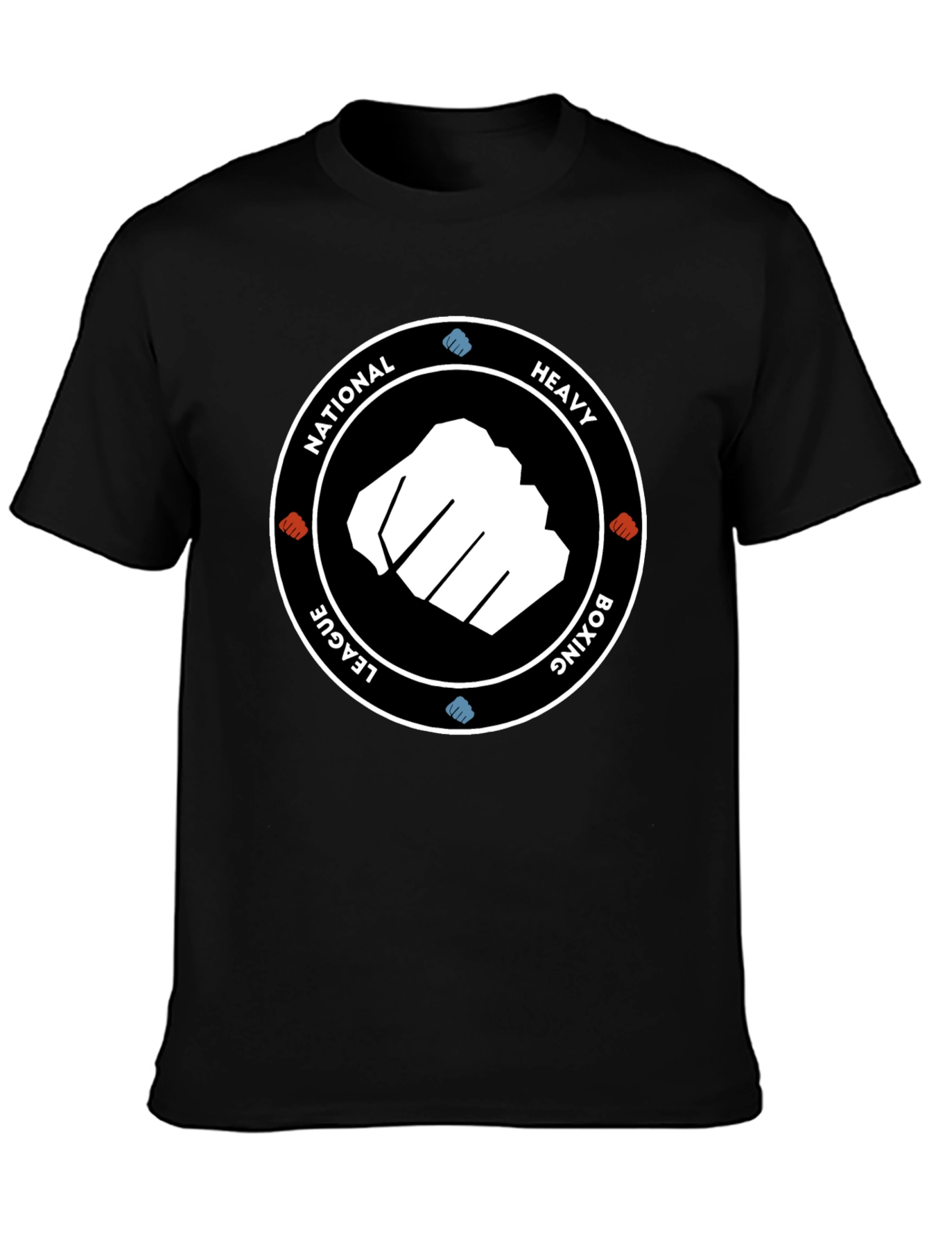 Black National Heavy Boxing League Black T-Shirt view 3