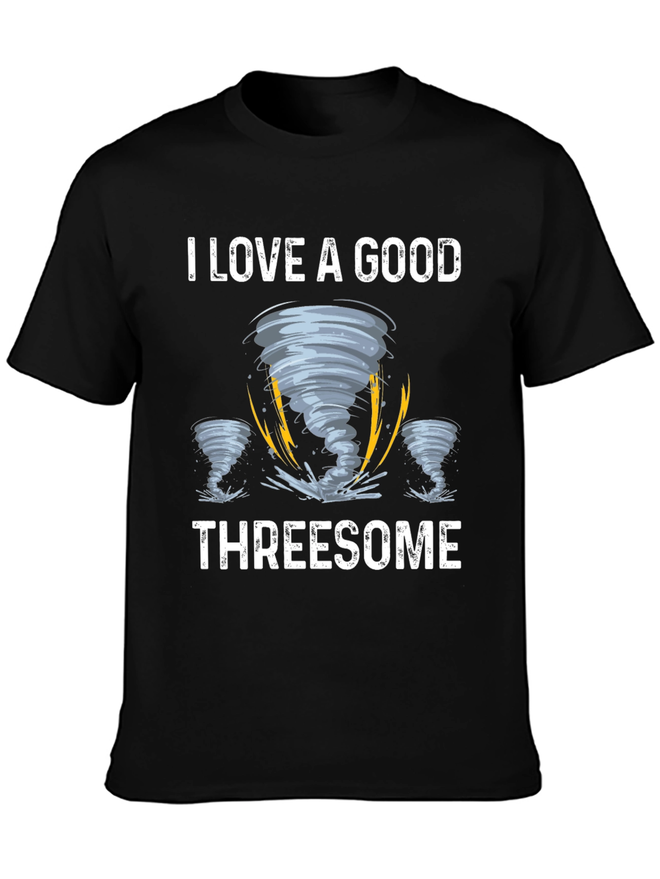 Black I Love A Good Threesome Tornado Graphic Tee view 3