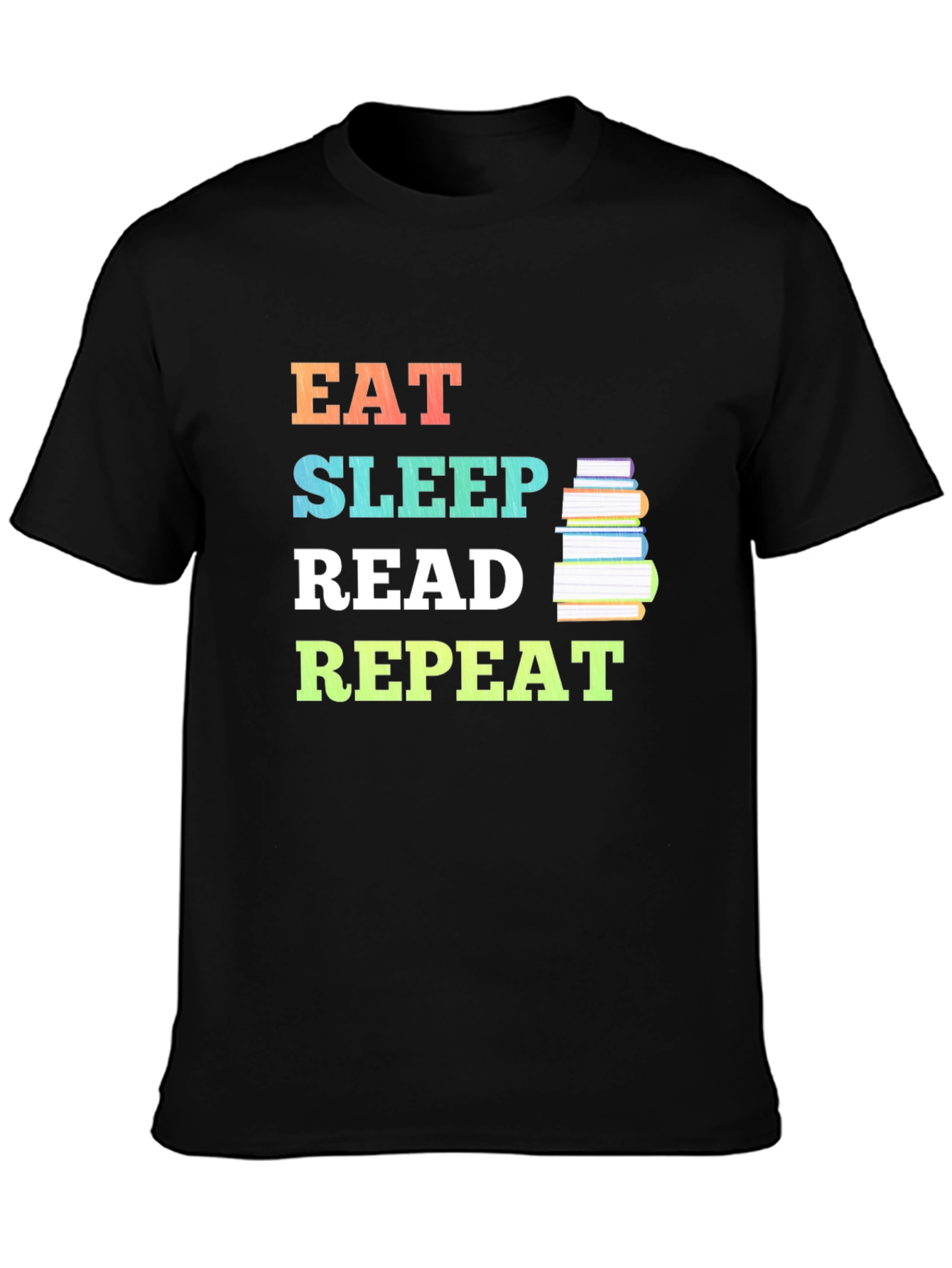 Black Eat Sleep Read Repeat Graphic Tee - Book Lover's T-Shirt view 3