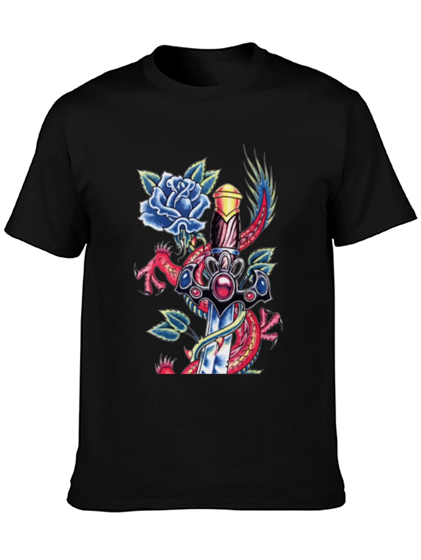 Dragon Sword Tattoo Graphic Men's Tee - 3