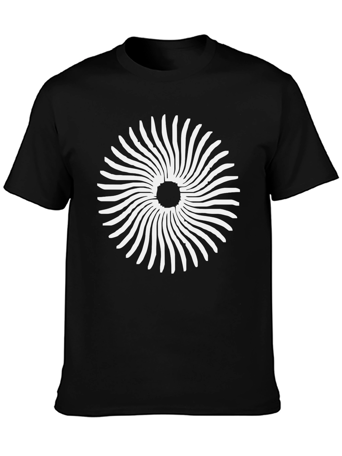 Black Black T-Shirt with Spiral Graphic view 3