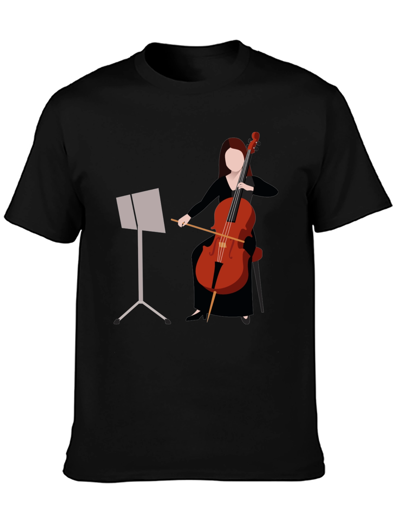 Black Cello Player Graphic T-Shirt - Music Lover's Tee view 3