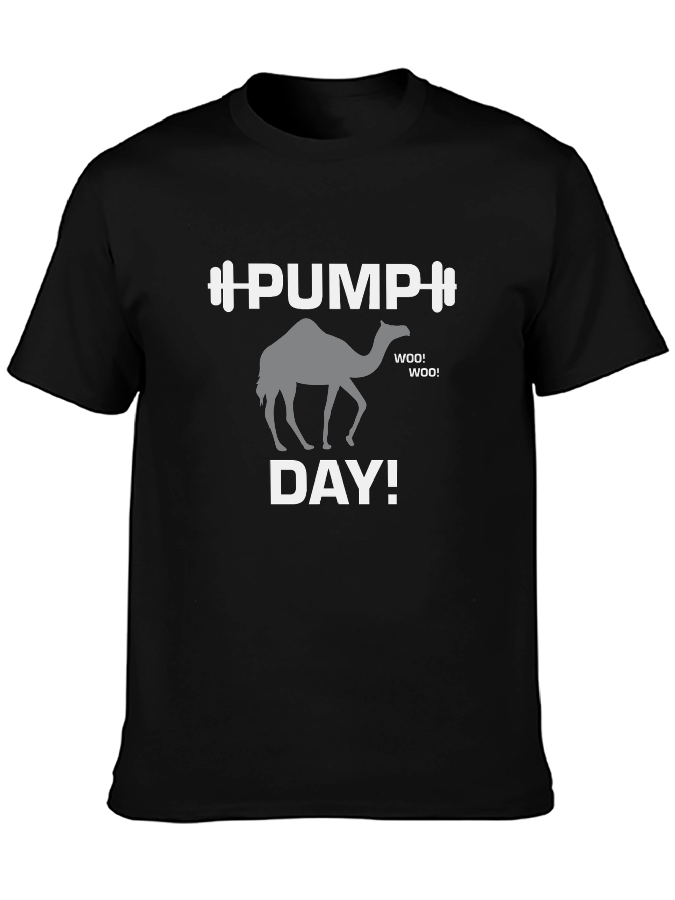 Black Pump Day Camel Graphic Tee - Black Gym Shirt view 3