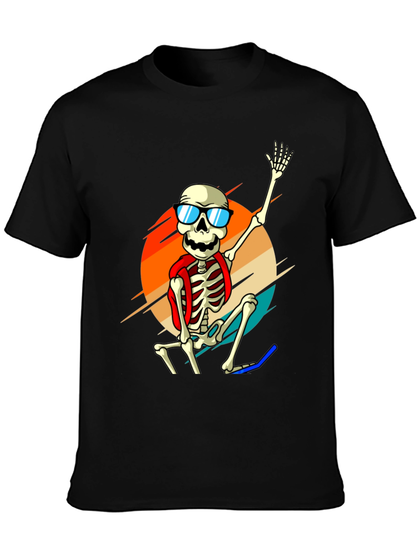 Black Skeleton in Sunglasses Graphic Tee view 3