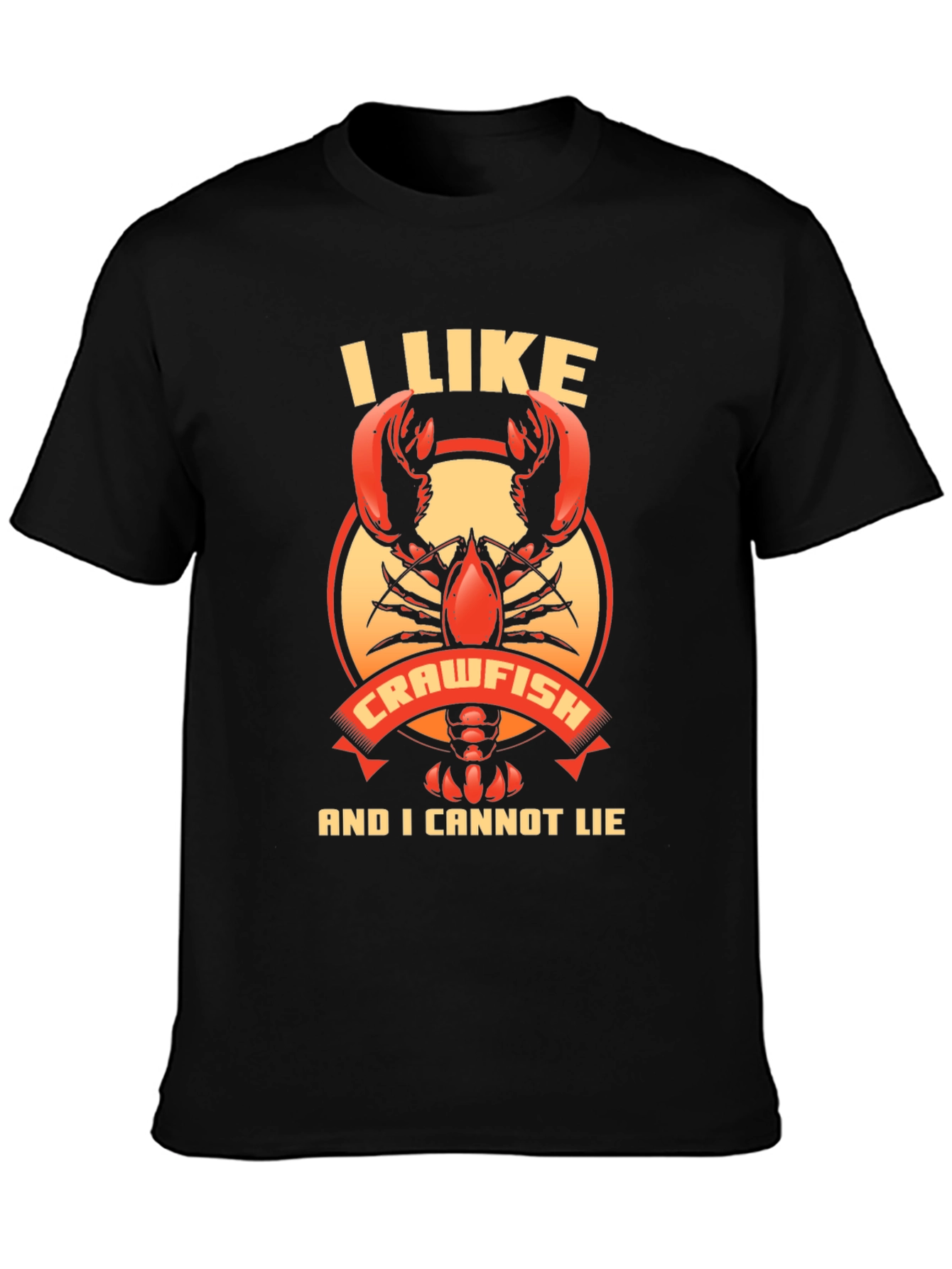 Black I Like Crawfish T-Shirt - Funny Graphic Tee view 3