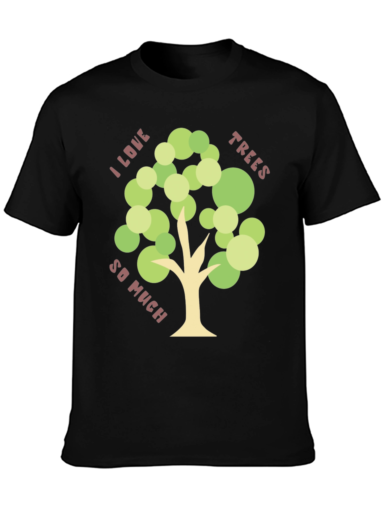Black I Love Trees T-Shirt - Nature Lover Tee view 3