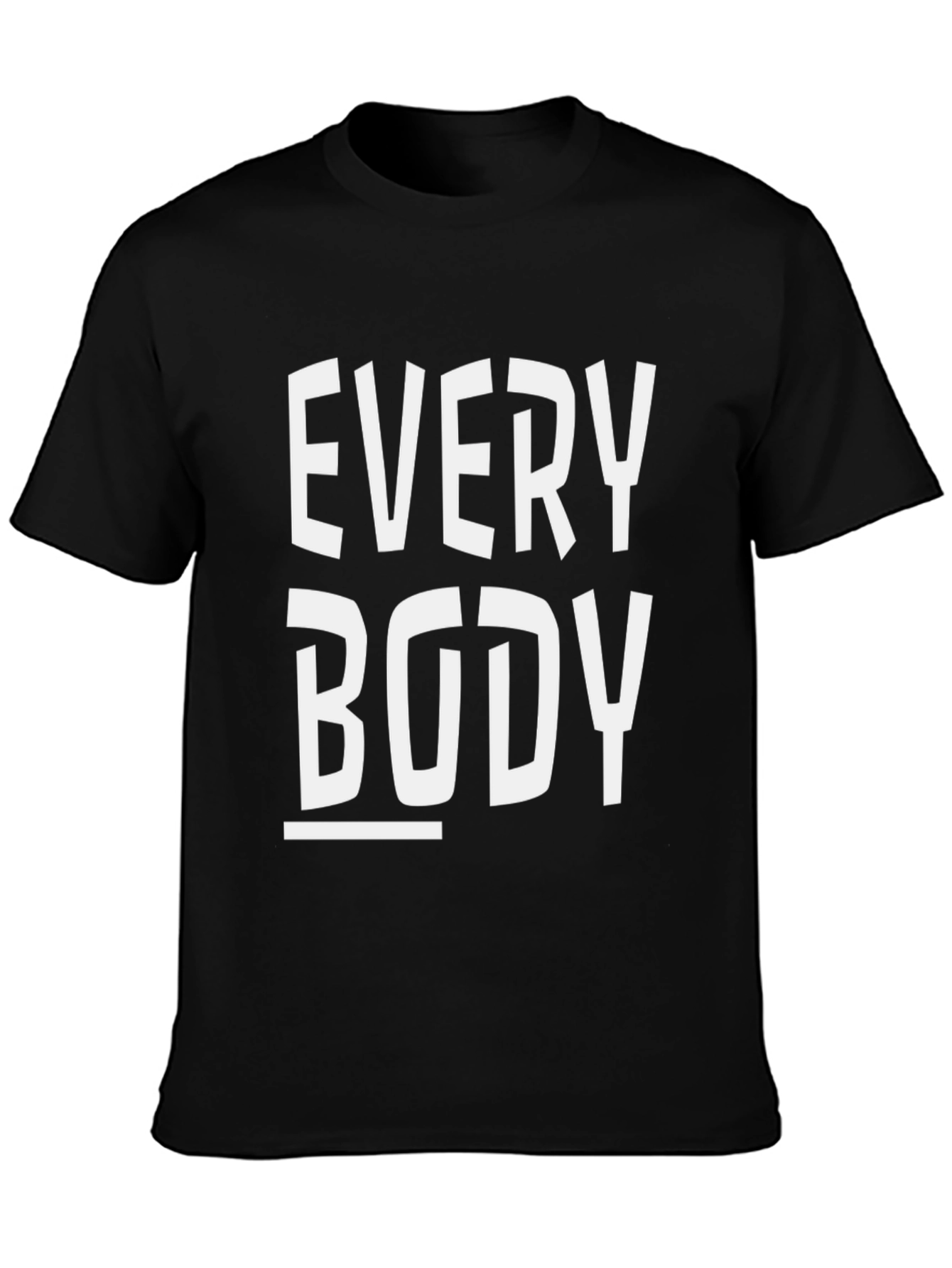 Black Everybody Graphic T-Shirt - Classic Crew Neck Tee view 3
