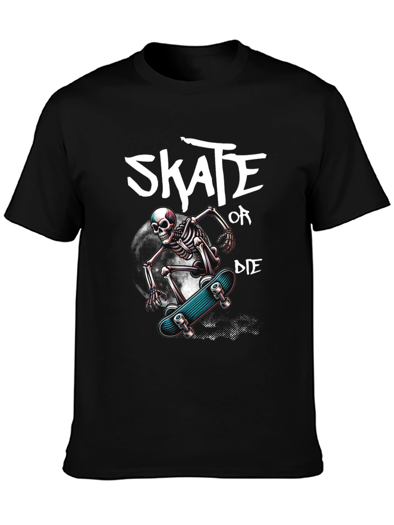 Black Skate or Die Skeleton Graphic Tee view 3