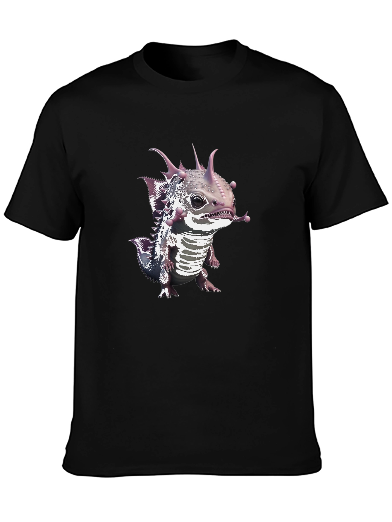 Black Axolotl Graphic Tee - Black Unisex T-Shirt view 3