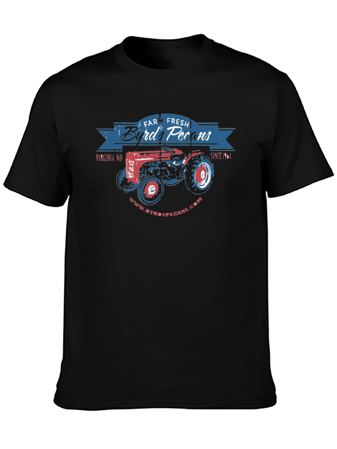 Black Byrd's Pecans Tractor T-Shirt view 3